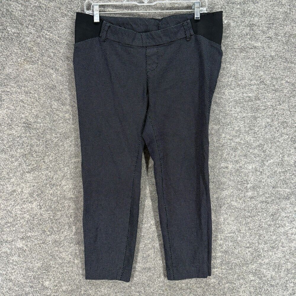 Old Navy Pants Women 8 Black Polka Dot Skinny Chino Pull On Low Rise Pixie